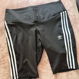 Adidas Black Shorts with White Stripes